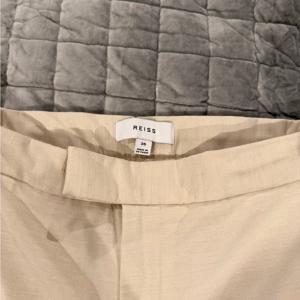 Reiss Cream Men's Drawstring Dress Pants - Picture 2 of 3